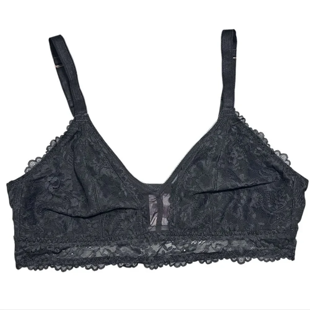 Savage X Fenty Floral Lace Bralette Racerback Pink/ Black Bra 1X NWT